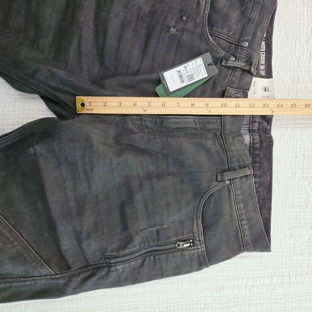 G-Star Raw Mens Black Jeans Ignition Destroyed 36x32 Moto Cross 3D Zip Slim - Picture 14 of 16